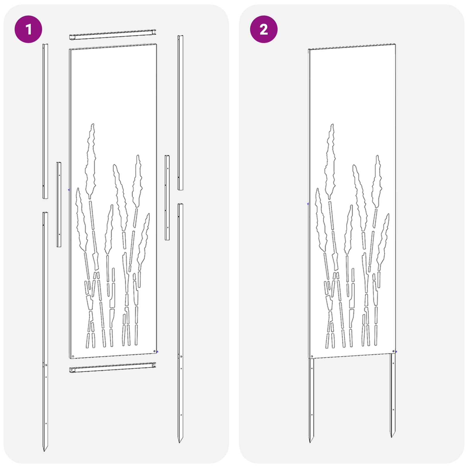 Schermo per privacy in giardino Traforo Bianco 32 x 140 cm | homemem39