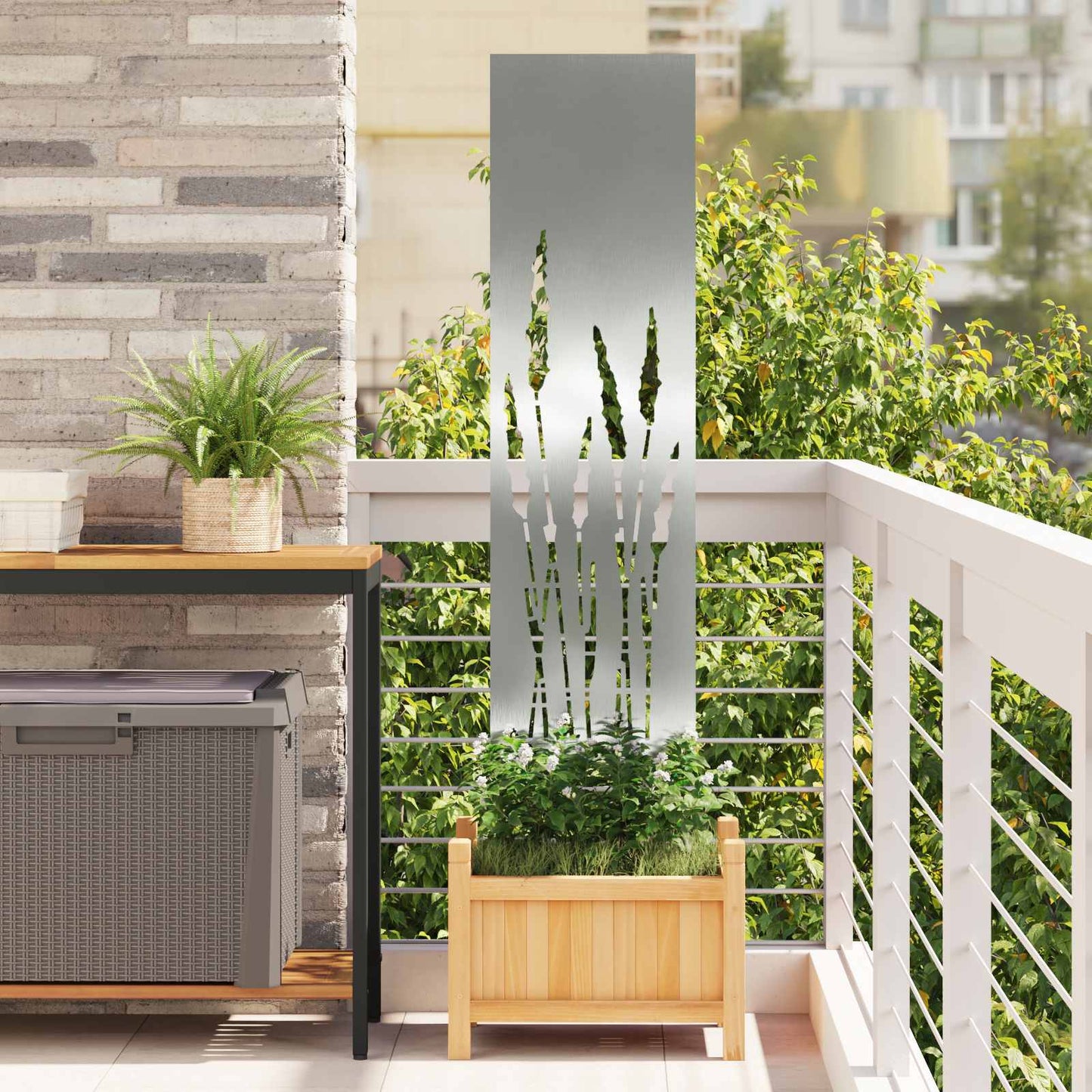 Schermo per privacy in giardino Traforo Argento 32 x 140 cm