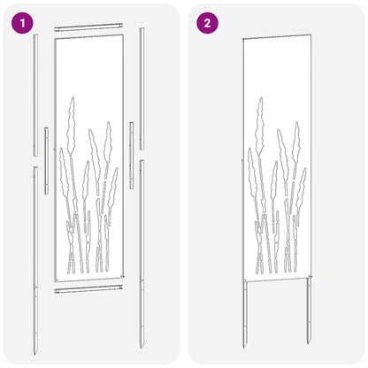 Schermo per privacy in giardino Traforo Ruggine 32 x 140 cm