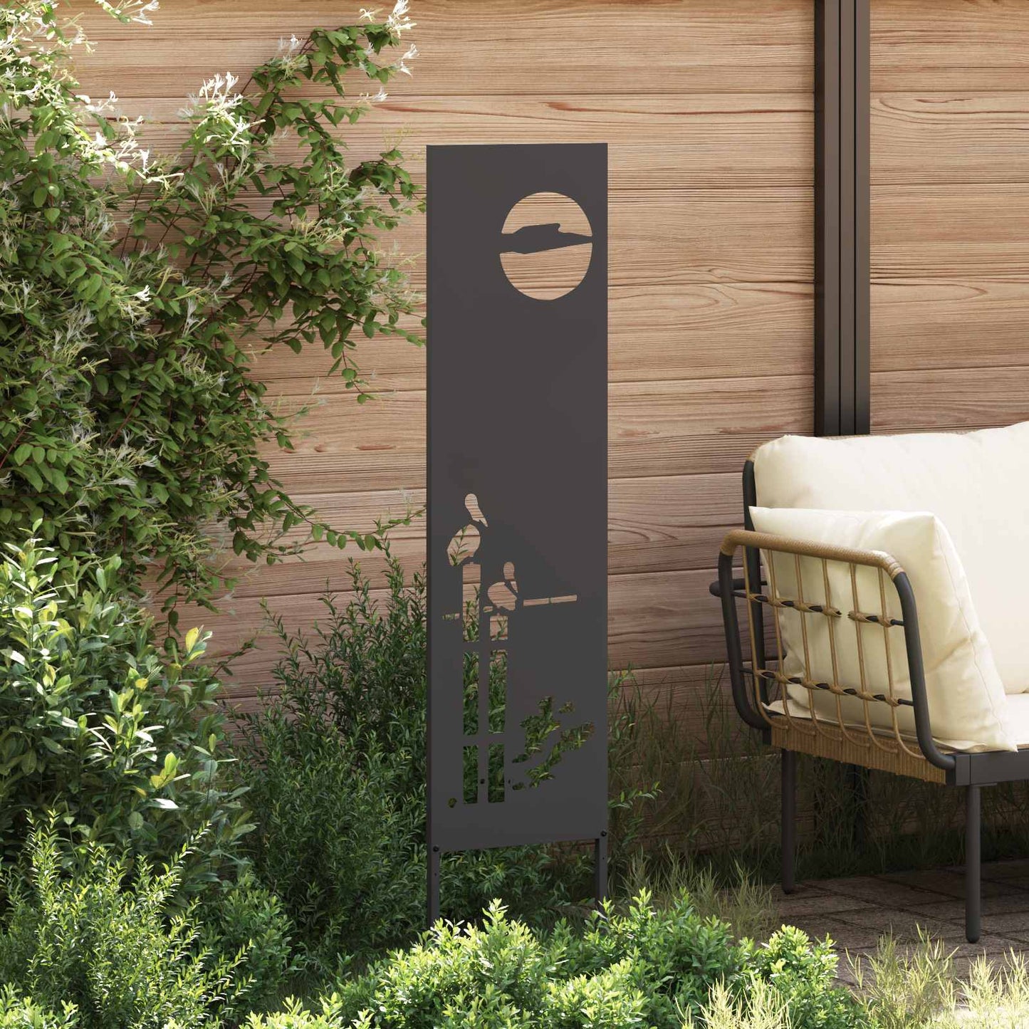 Schermo per privacy in giardino Traforo Nero 32 x 140 cm | homemem39