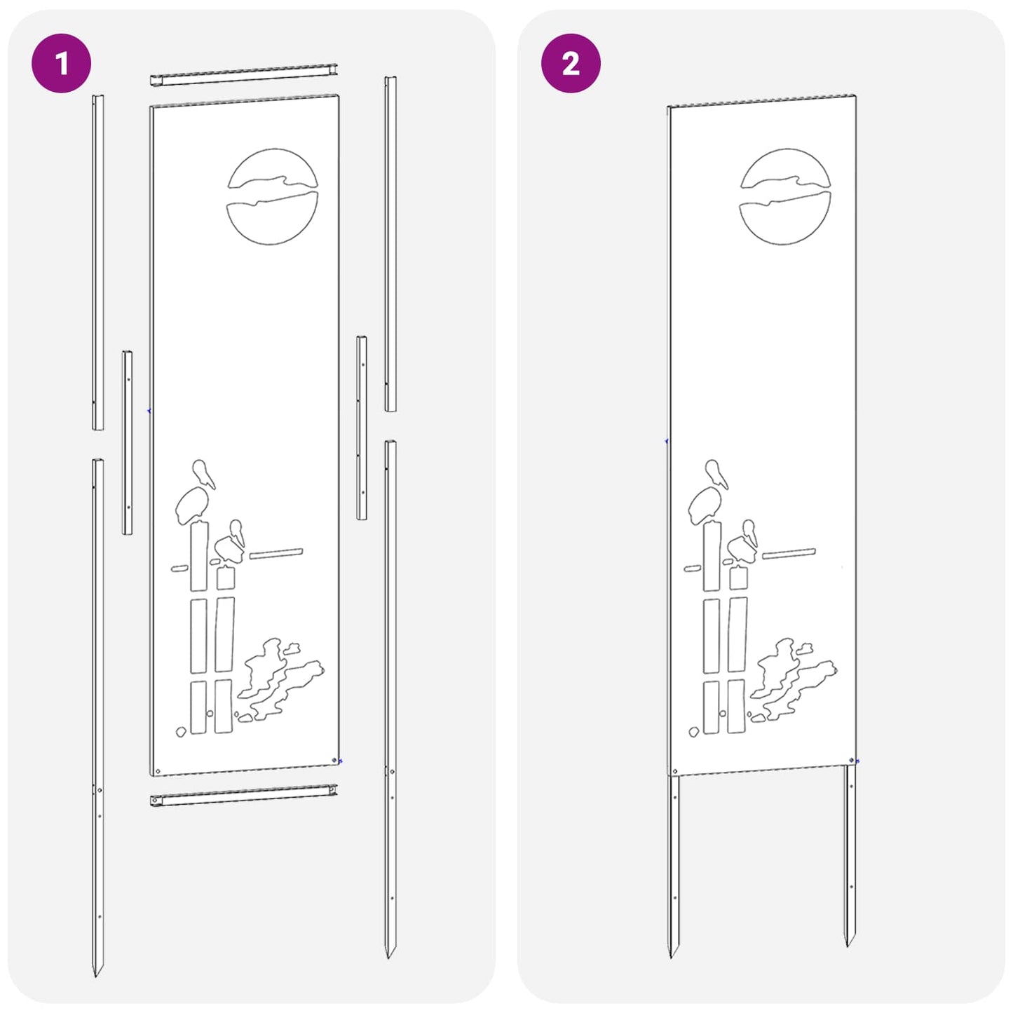 Schermo per privacy in giardino Traforo Antracite 32 x 140 cm | homemem39