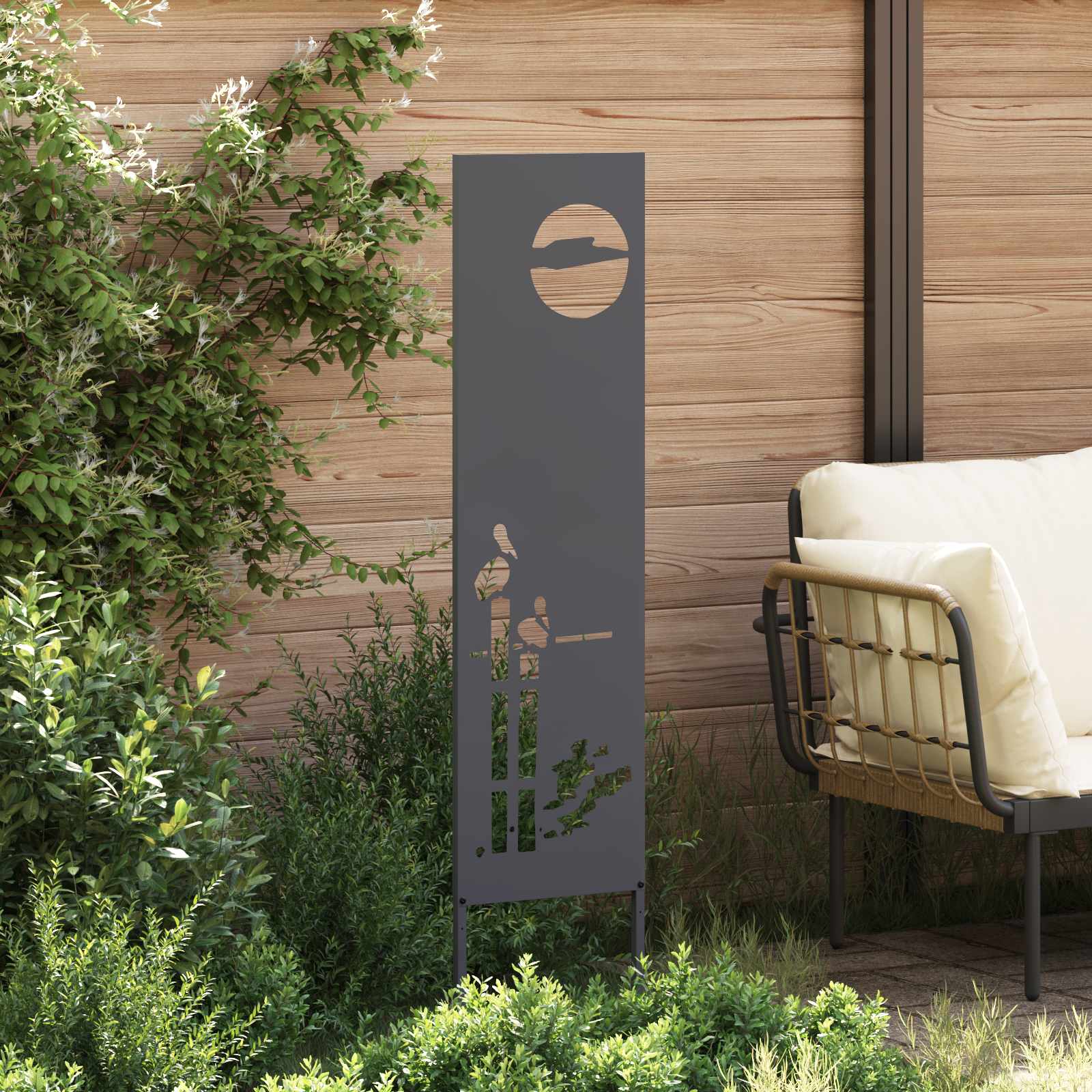 Schermo per privacy in giardino Traforo Antracite 32 x 140 cm | homemem39