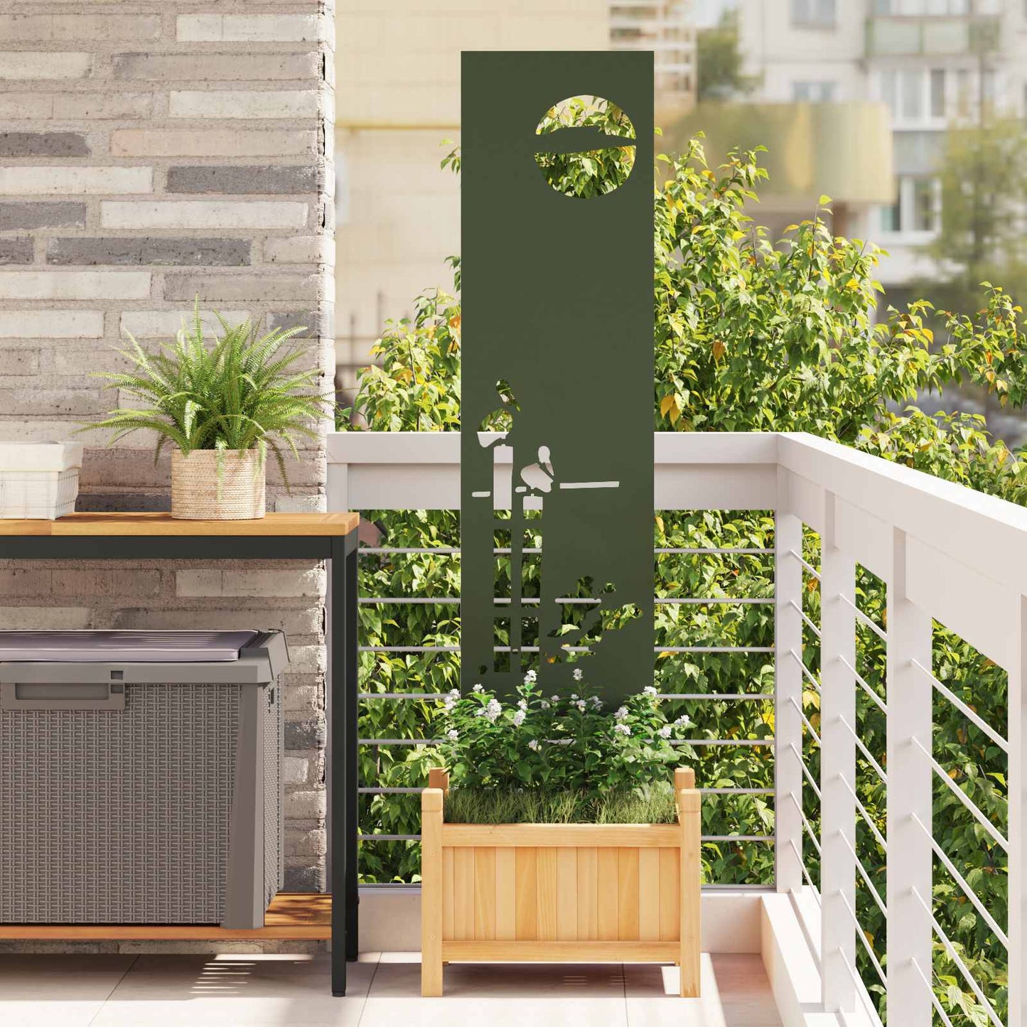 Schermo per privacy in giardino Oliver verde 32 x 140 cm | homemem39