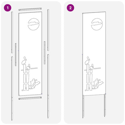 Schermo per privacy in giardino Traforo Ruggine 32 x 140 cm