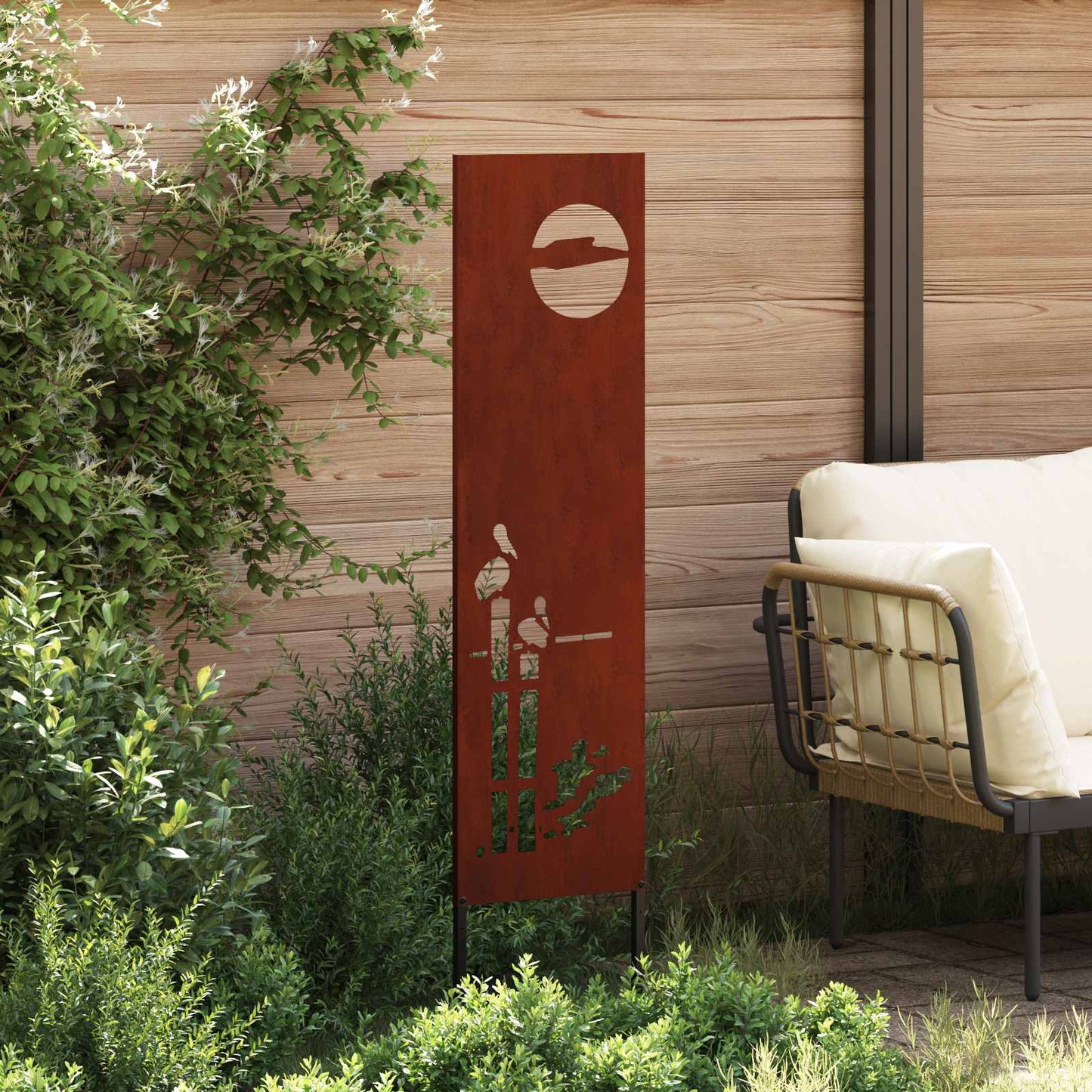Schermo per privacy in giardino Traforo Ruggine 32 x 140 cm