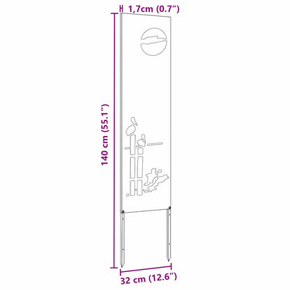 Schermo per privacy in giardino Traforo Ruggine 32 x 140 cm