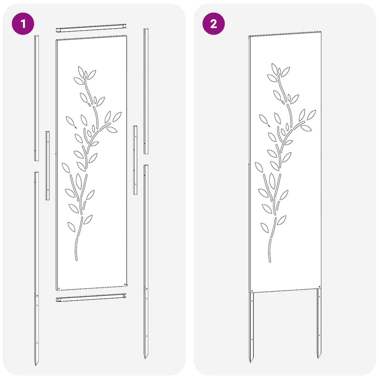 Schermo per privacy in giardino Floreale Antracite 32 x 140 cm | homemem39