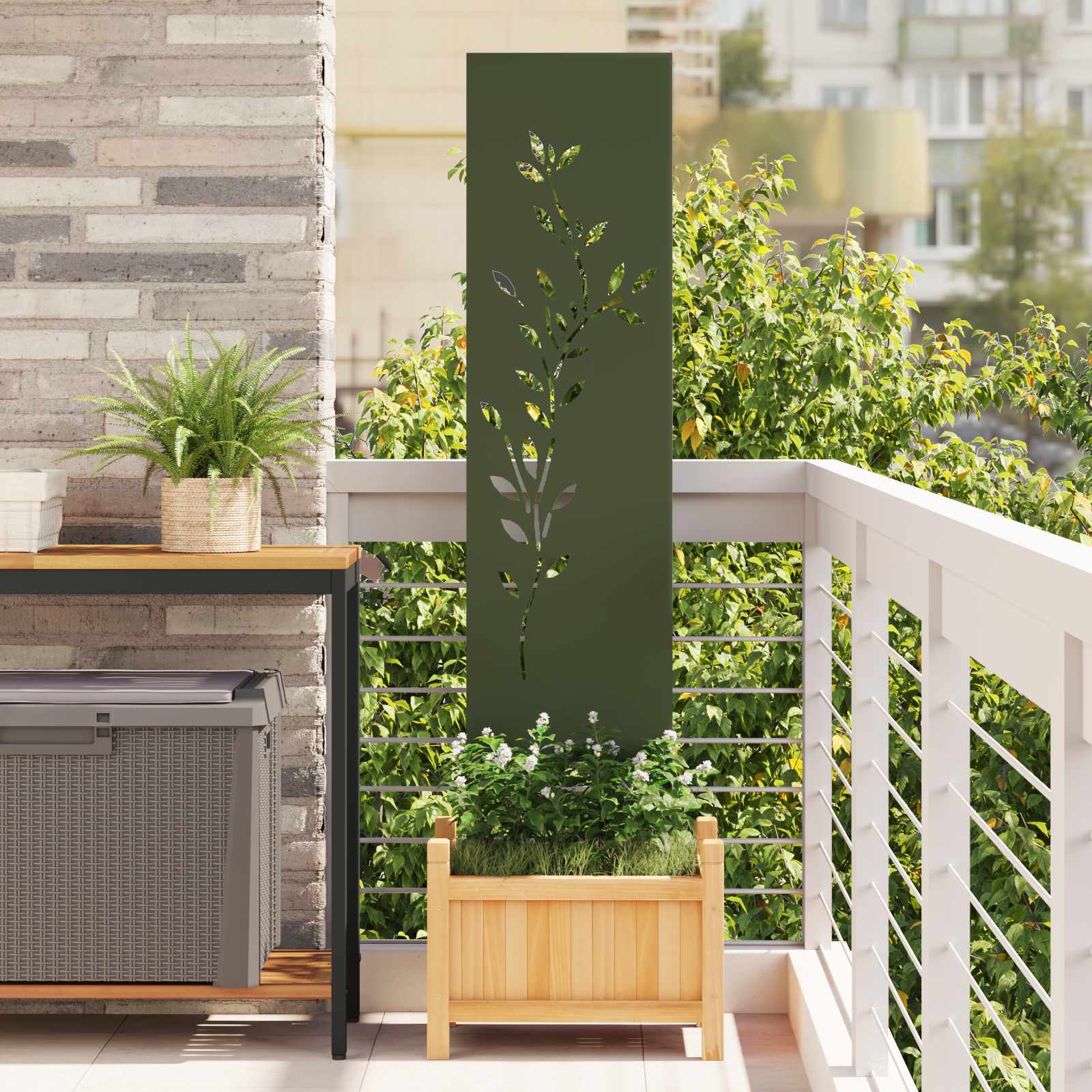 Schermo per privacy in giardino Oliver verde 32 x 140 cm | homemem39