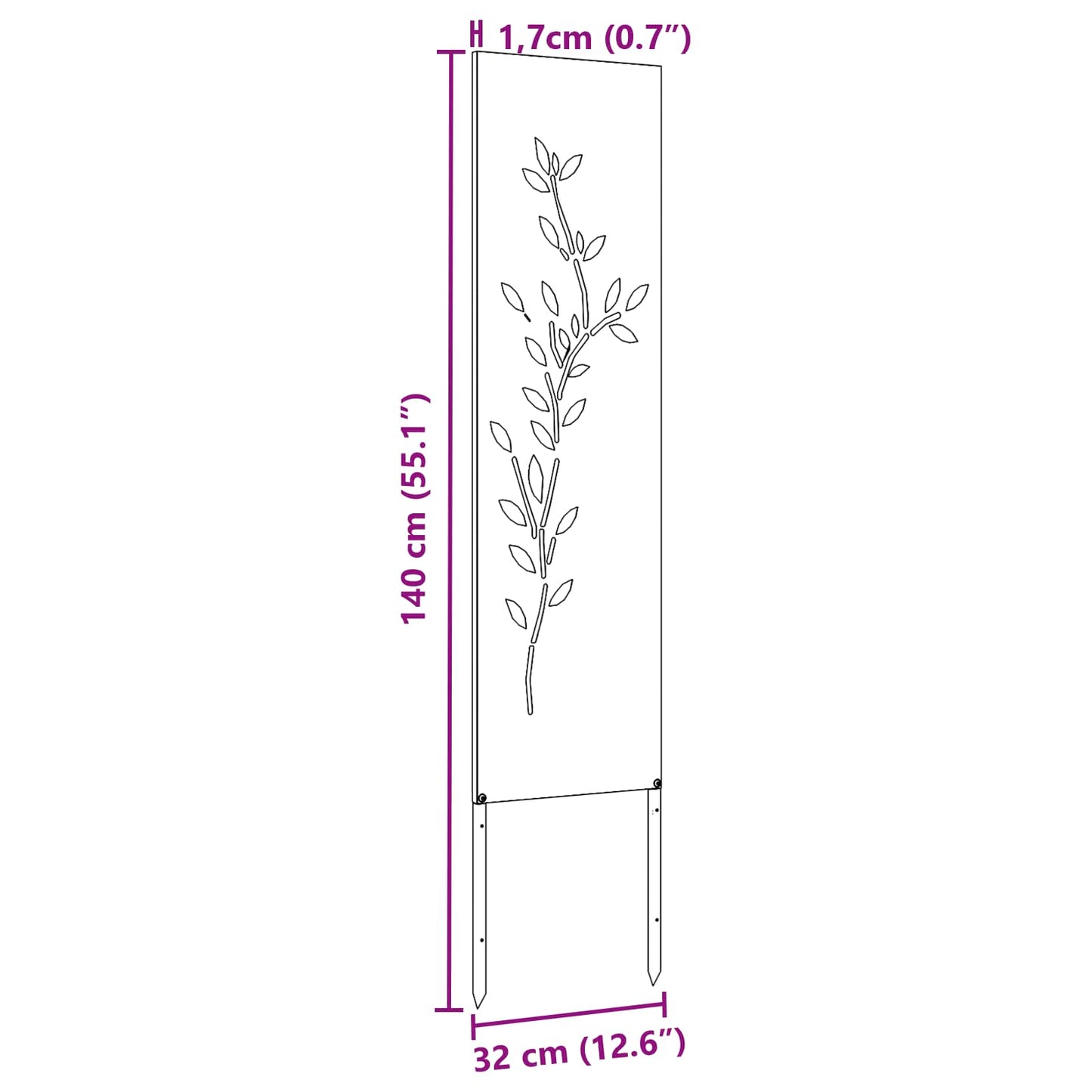 Schermo per privacy in giardino Oliver verde 32 x 140 cm | homemem39