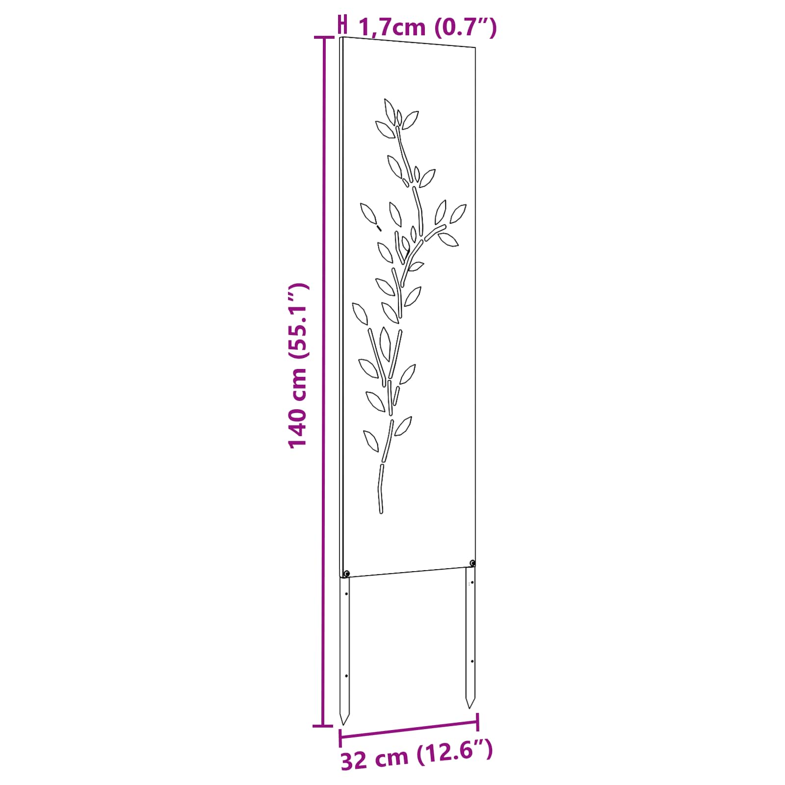 Schermo per privacy in giardino Oliver verde 32 x 140 cm | homemem39