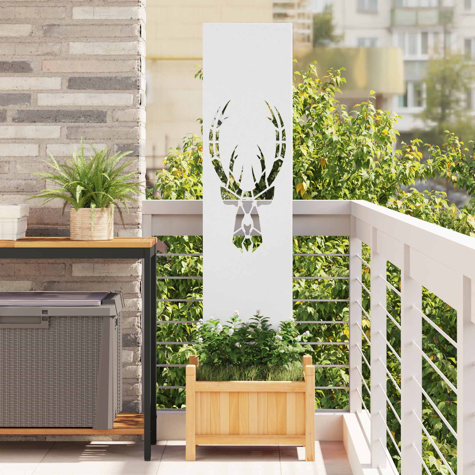 Schermo per privacy in giardino Bianco 32 x 140 cm | homemem39