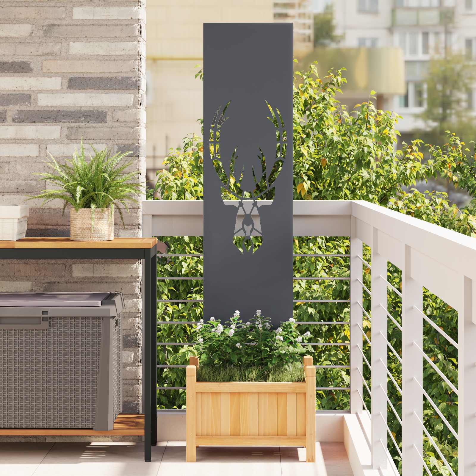 Schermo per privacy in giardino Antracite 32 x 140 cm | homemem39