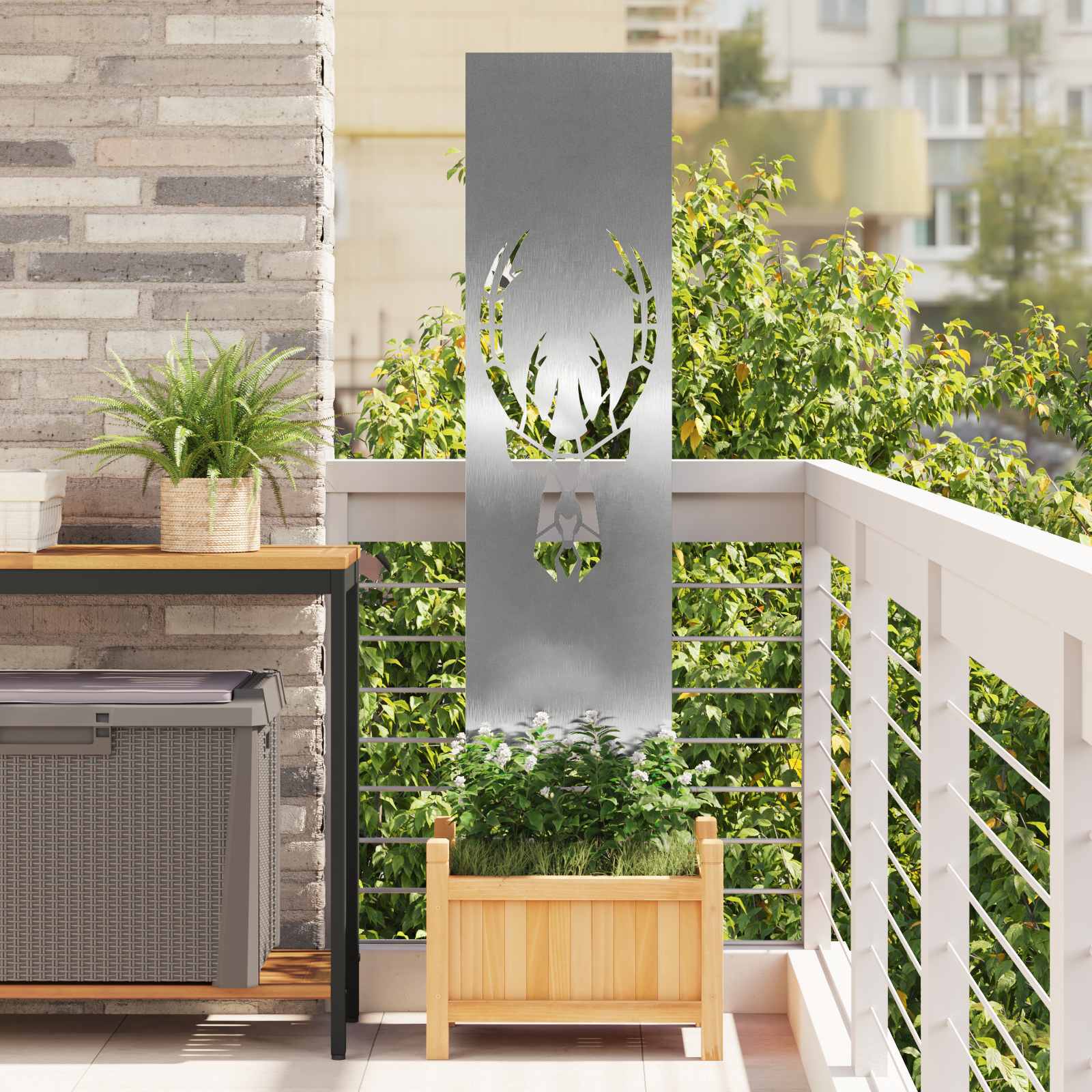 Schermo per privacy in giardino Argento 32 x 140 cm | homemem39