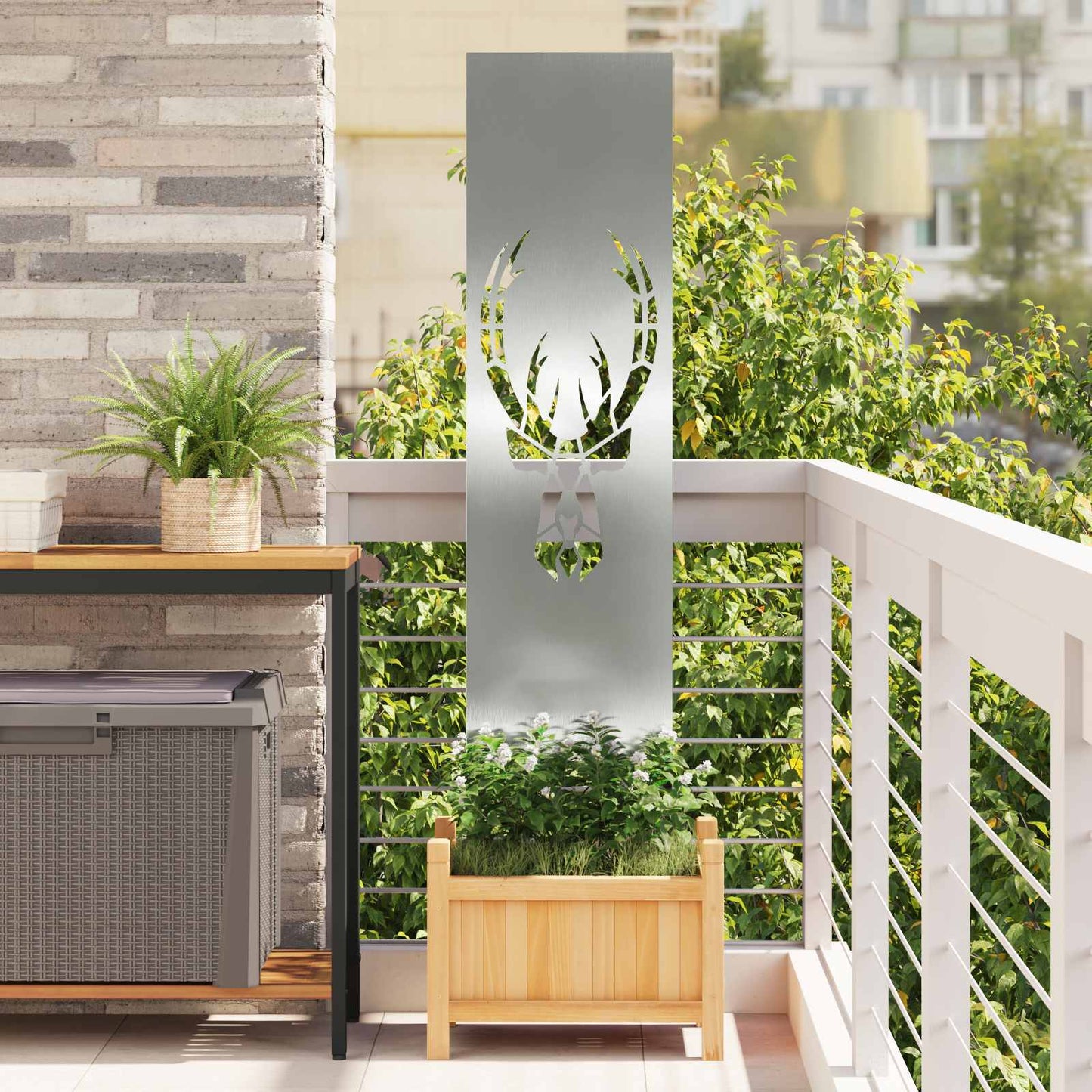 Schermo per privacy in giardino Argento 32 x 140 cm | homemem39