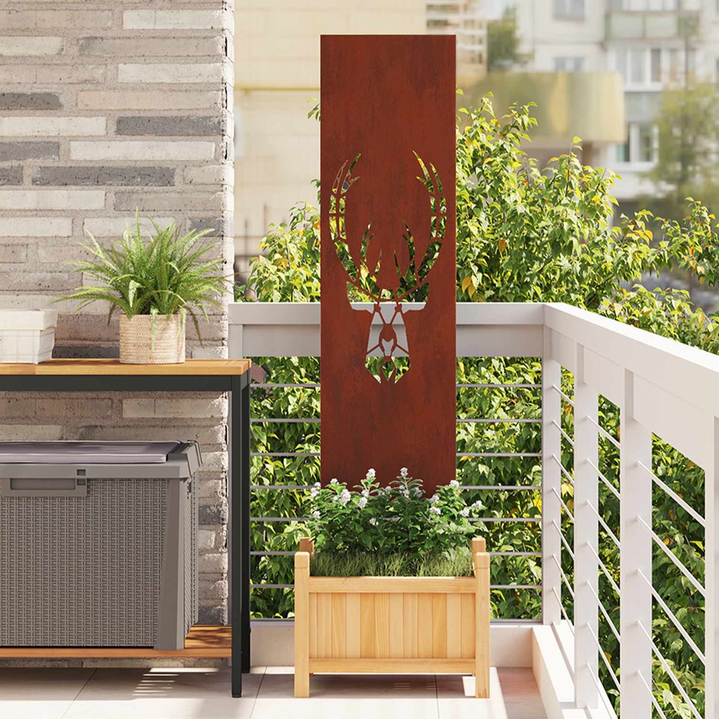 Schermo per privacy in giardino Ruggine 32 x 140 cm