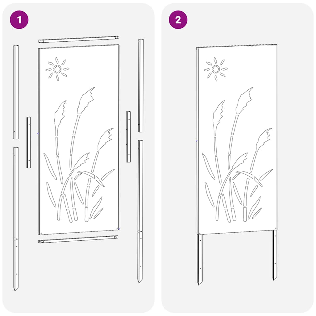 Schermo per privacy in giardino Traforo Ruggine 50 x 140 cm