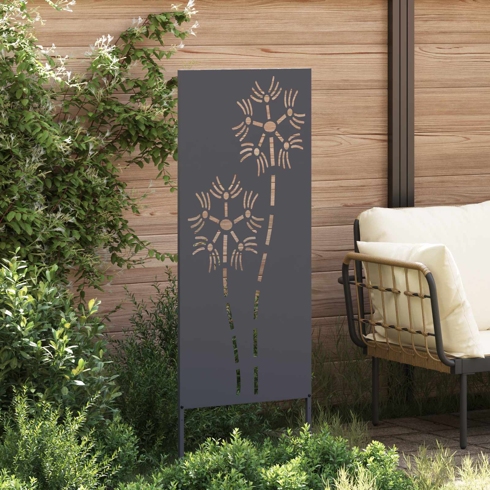 Schermo per privacy in giardino Traforo Antracite 50 x 140 cm | homemem39