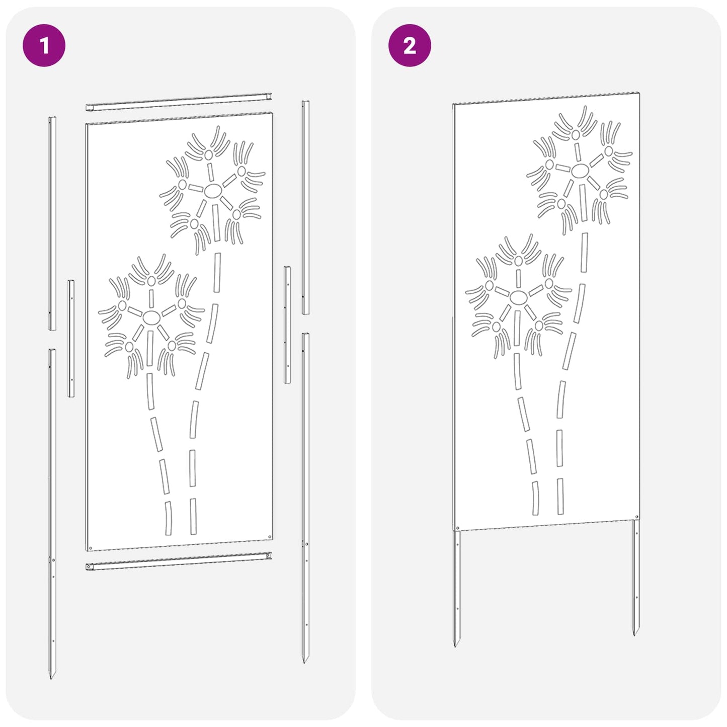 Schermo per privacy in giardino Traforo Argento 50 x 140 cm