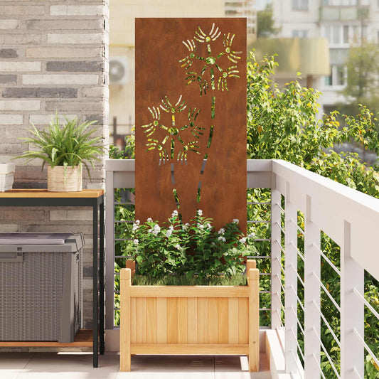 Schermo per privacy in giardino Traforo Ruggine 50 x 140 cm | homemem39