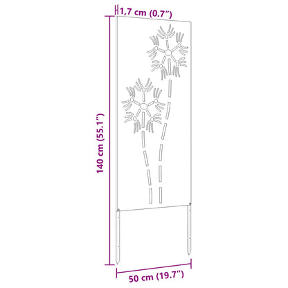 Schermo per privacy in giardino Traforo Ruggine 50 x 140 cm