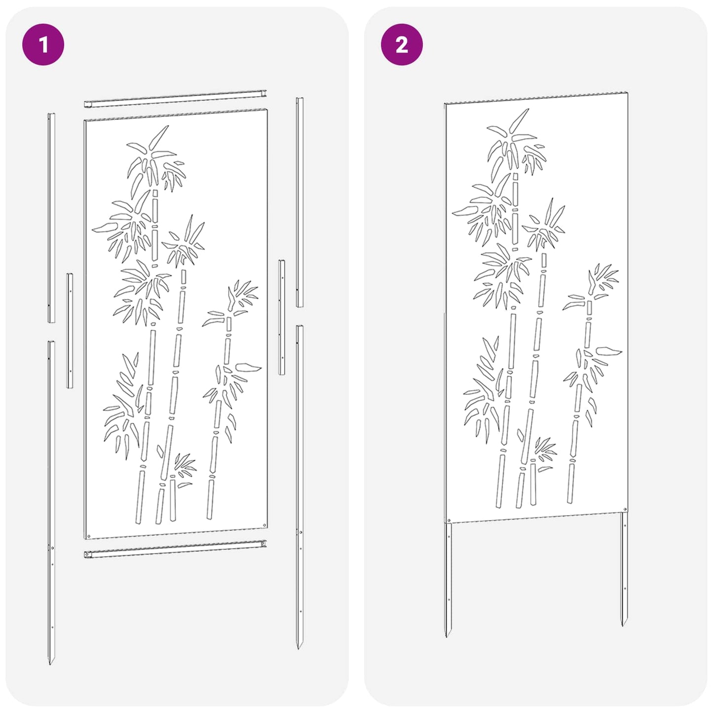 Schermo per privacy in giardino Floreale Bianco 50 x 140 cm