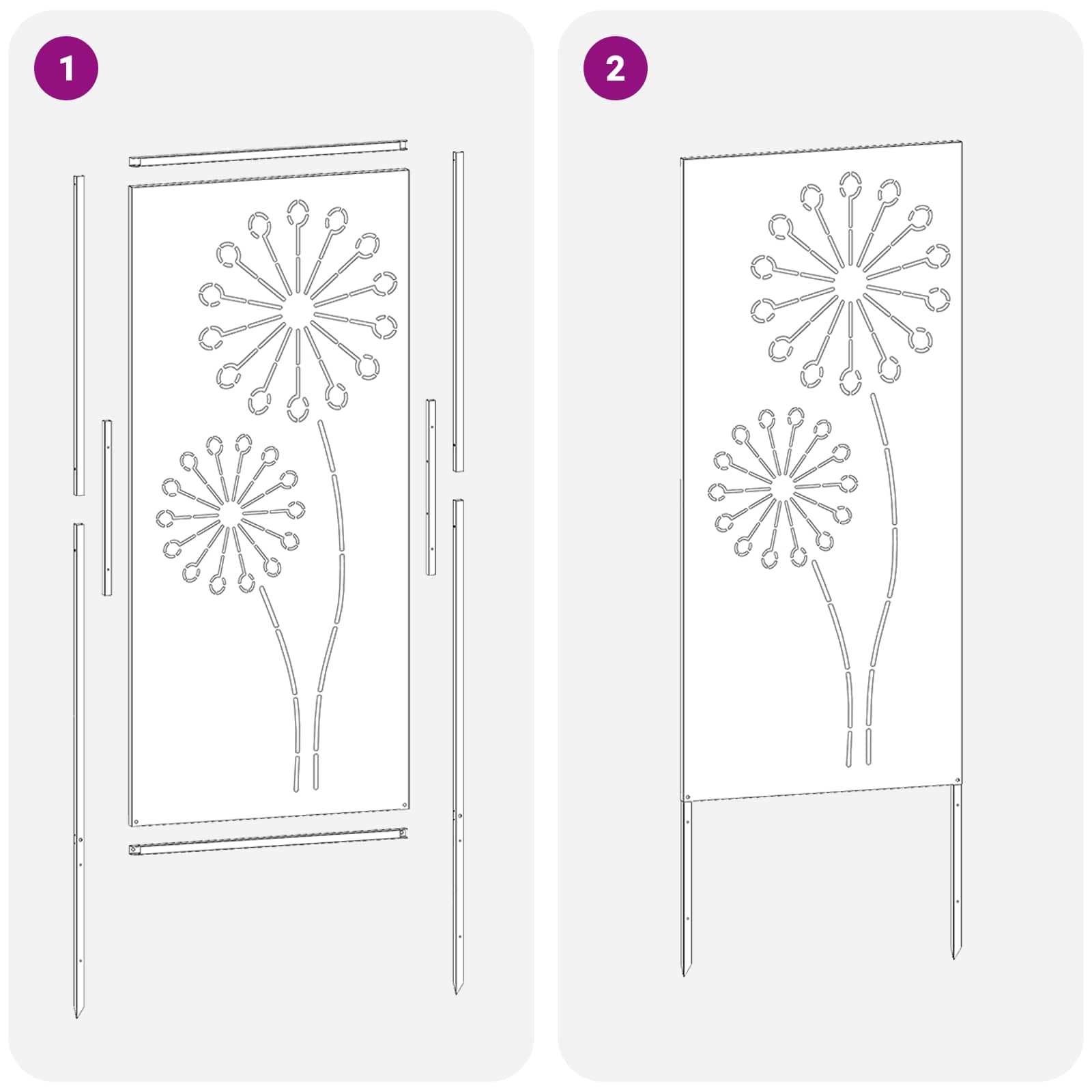 Schermo per privacy in giardino Traforo Nero 50 x 140 cm | homemem39