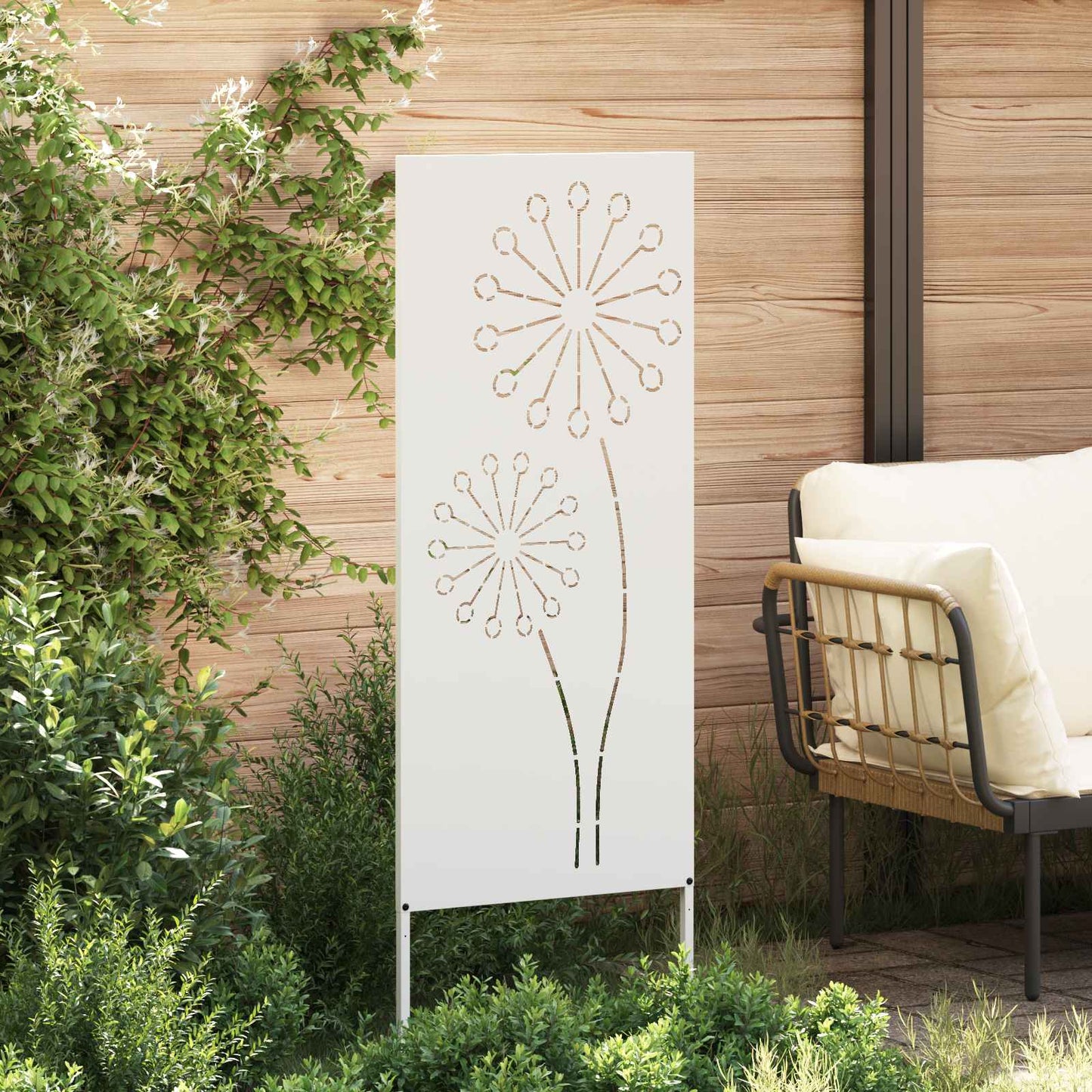Schermo per privacy in giardino Traforo Bianco 50 x 140 cm | homemem39