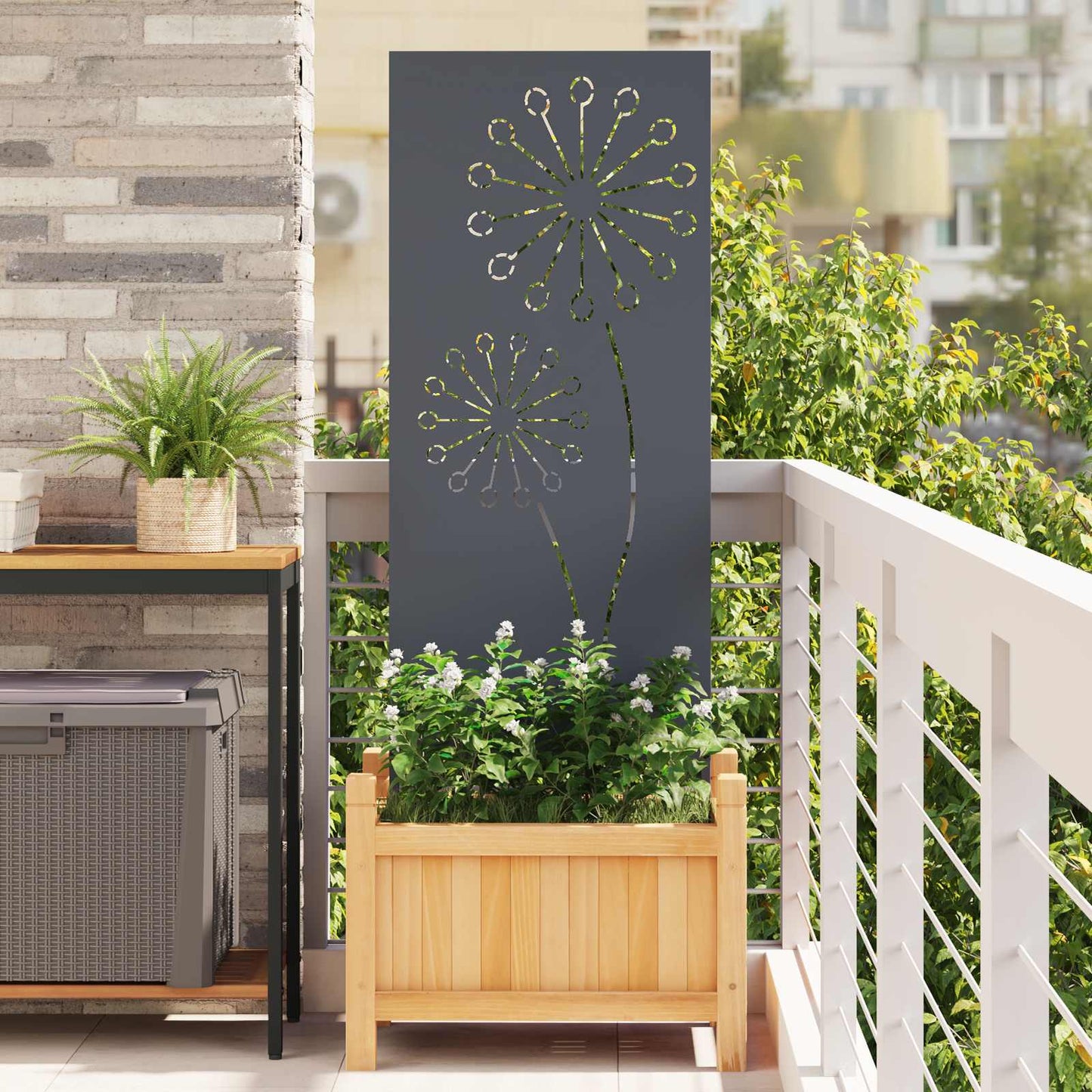 Schermo per privacy in giardino Traforo Antracite 50 x 140 cm | homemem39