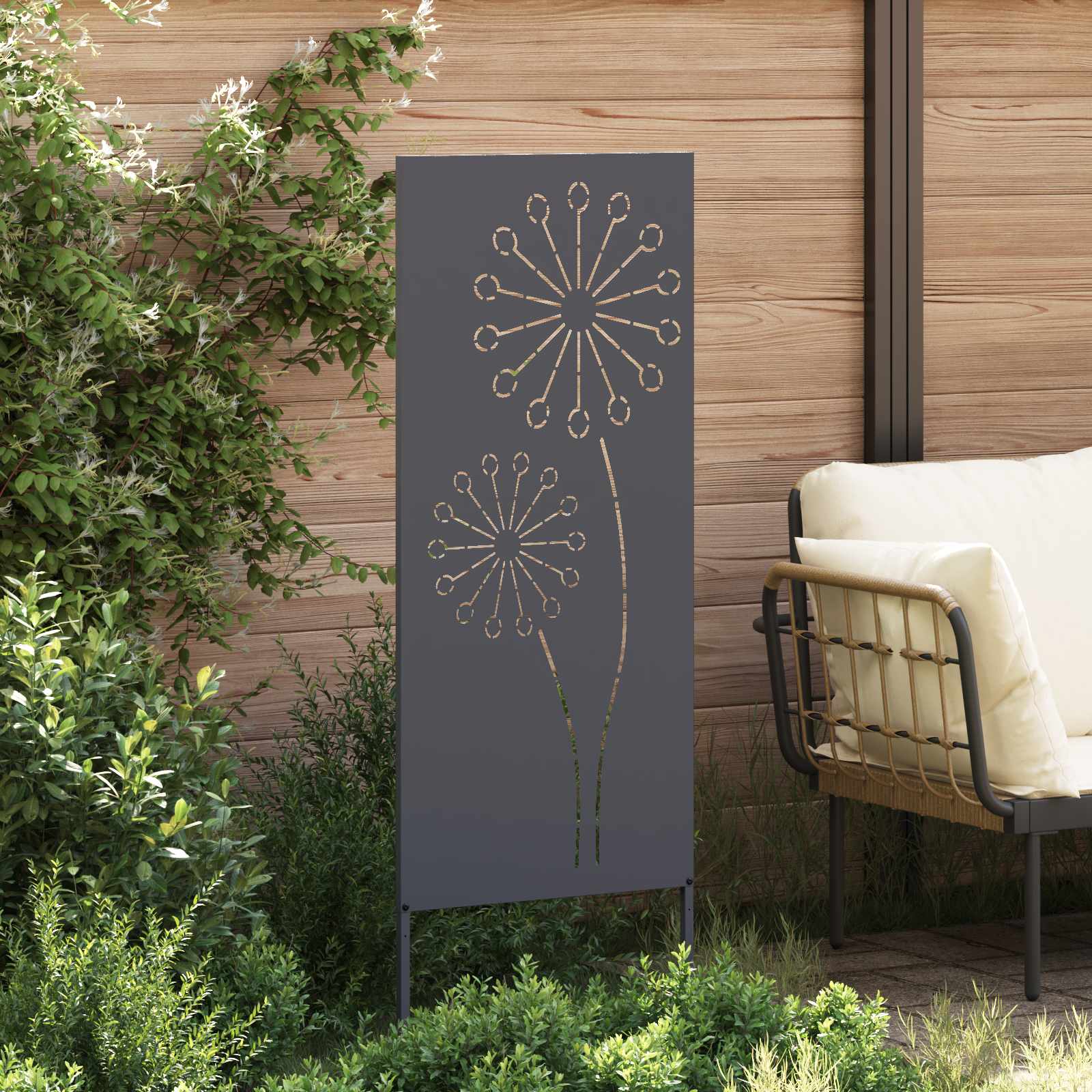 Schermo per privacy in giardino Traforo Antracite 50 x 140 cm | homemem39