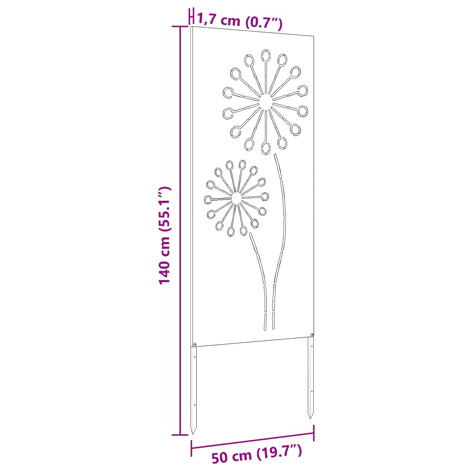 Schermo per privacy in giardino Oliver verde 50 x 140 cm | homemem39