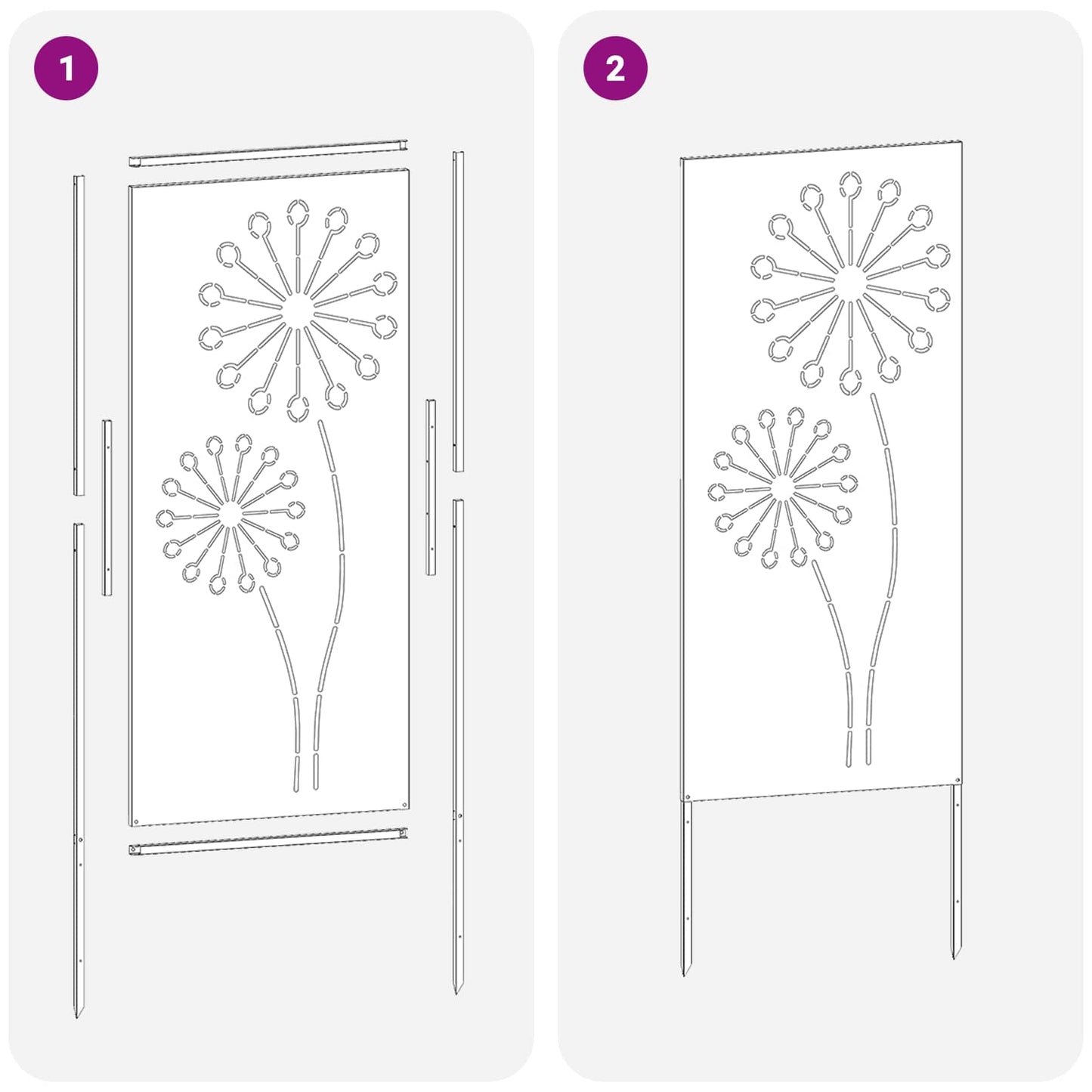 Schermo per privacy in giardino Traforo Argento 50 x 140 cm | homemem39