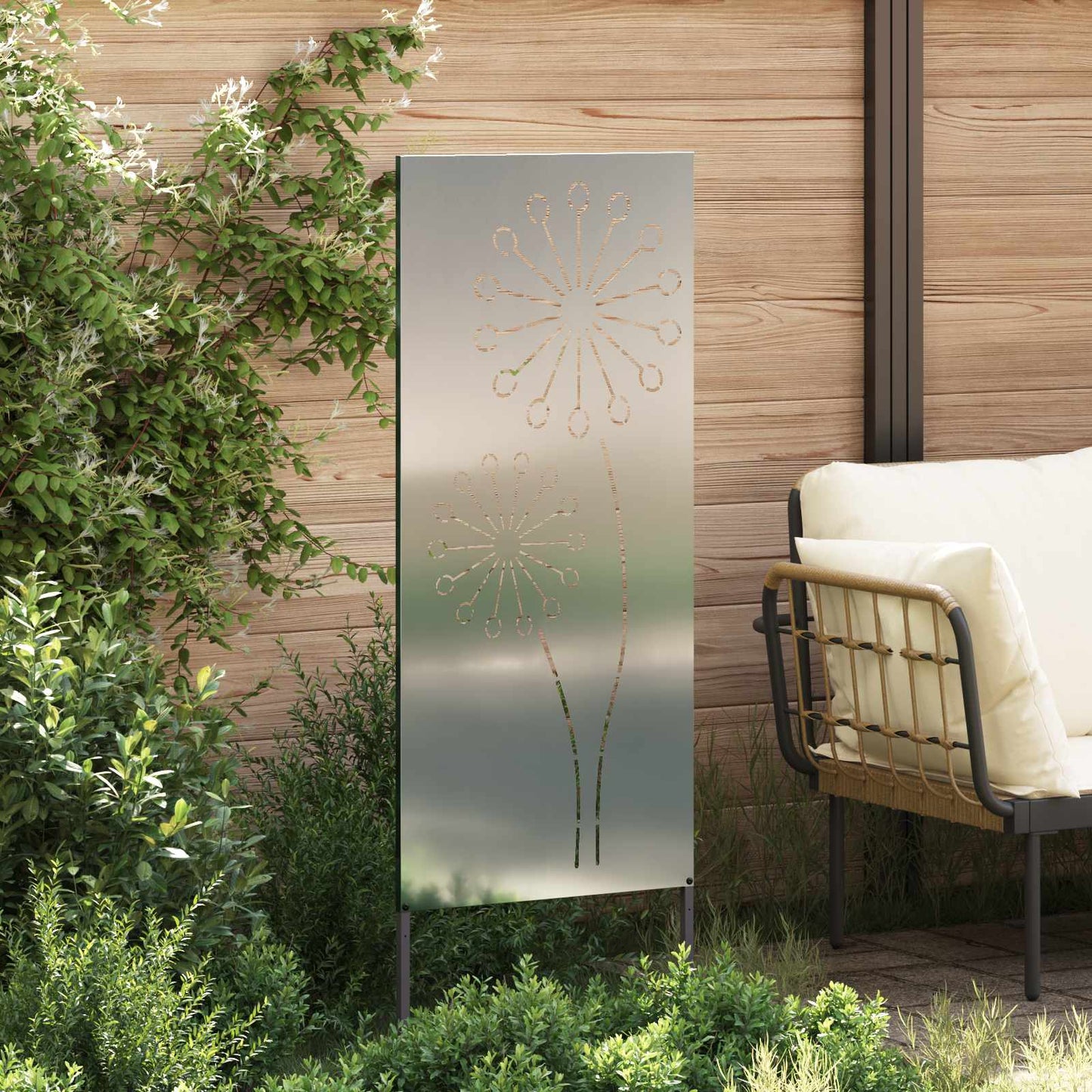 Schermo per privacy in giardino Traforo Argento 50 x 140 cm | homemem39