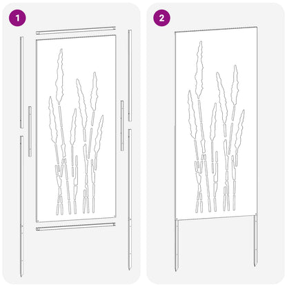 Schermo per privacy in giardino Floreale Antracite 50 x 140 cm | homemem39