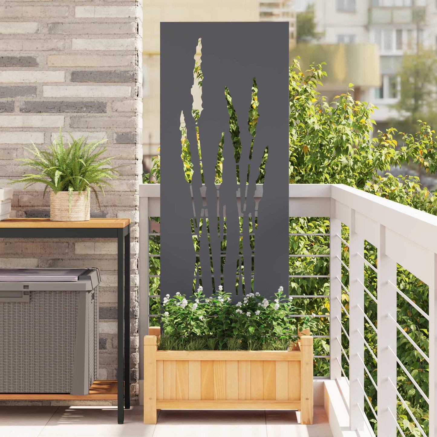 Schermo per privacy in giardino Floreale Antracite 50 x 140 cm | homemem39
