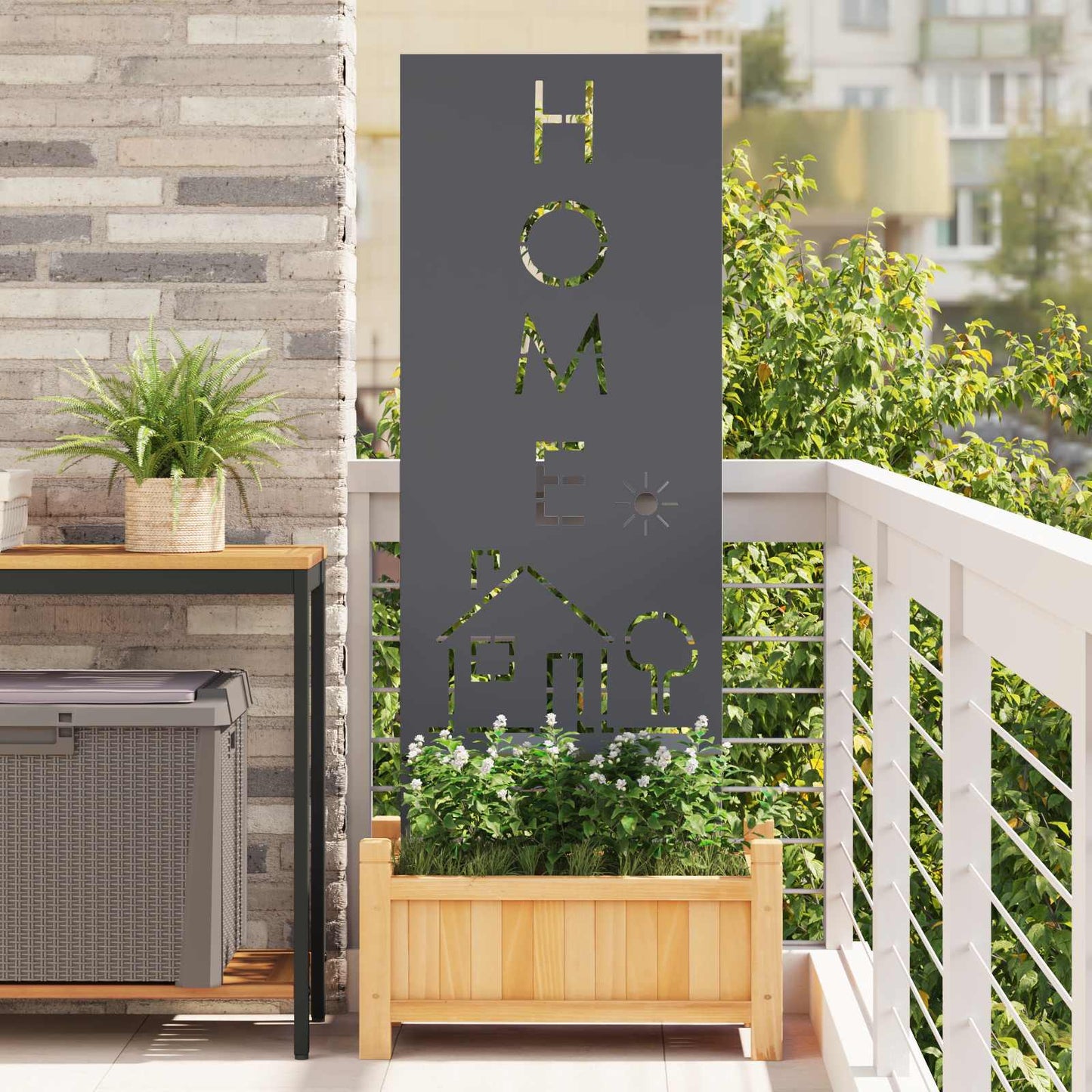 Schermo per privacy in giardino Traforo Antracite 50 x 140 cm
