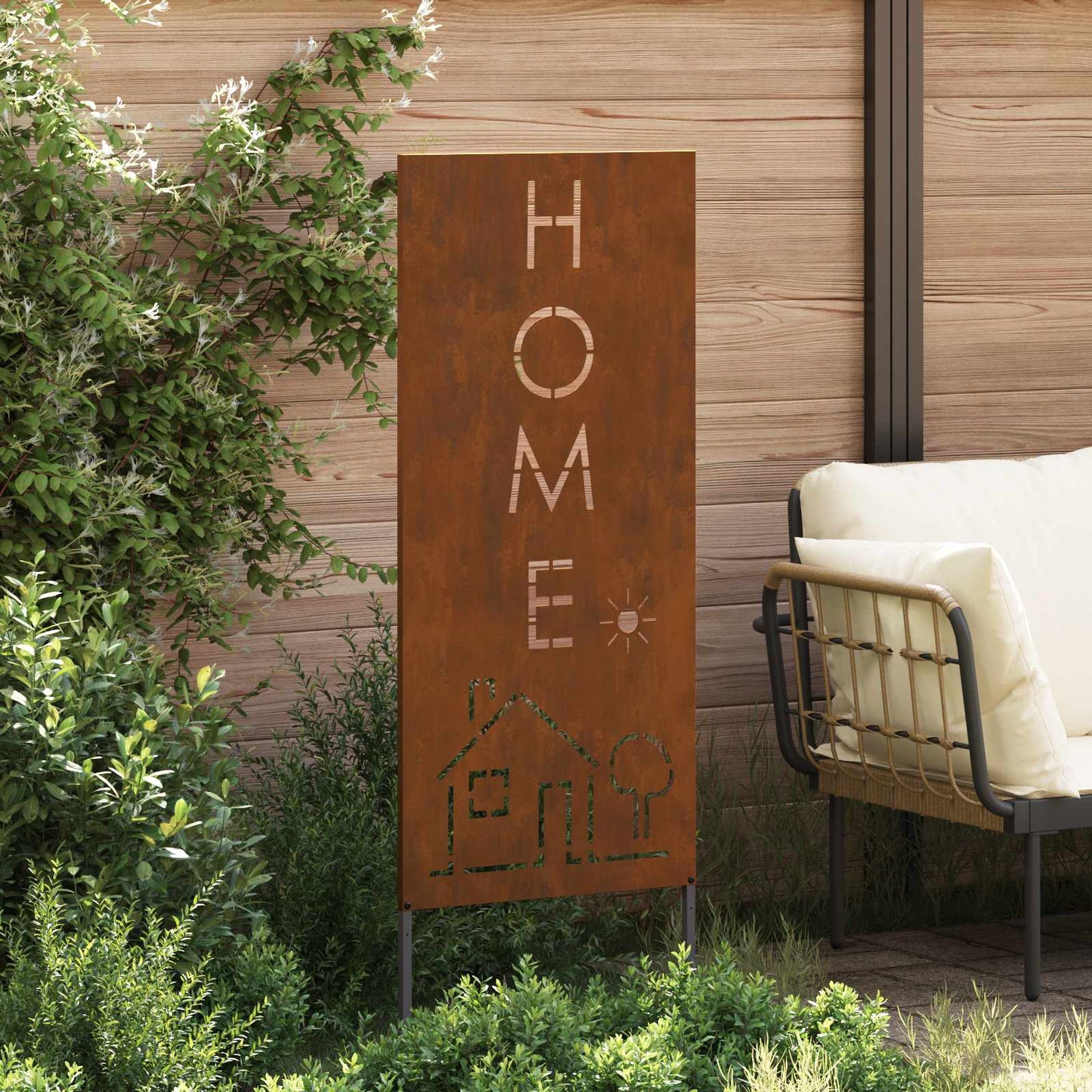Schermo per privacy in giardino Traforo Ruggine 50 x 140 cm