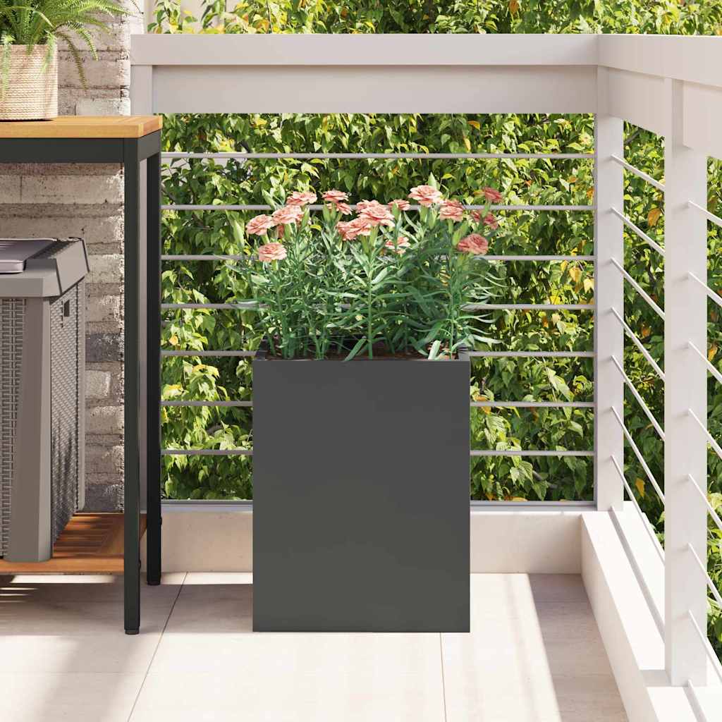 Vaso da giardino Nero 32 x 32 x 40 cm Acciaio laminato a freddo