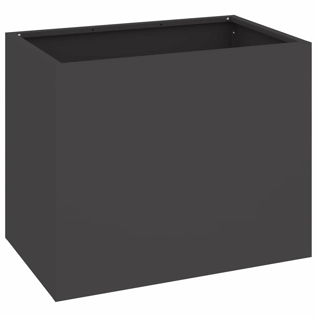Vaso da giardino Nero 50 x 32 x 40 cm Acciaio laminato a freddo