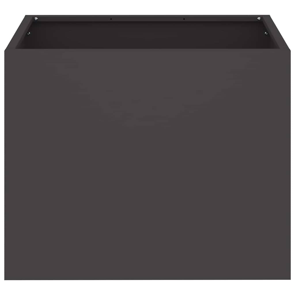 Vaso da giardino Nero 50 x 32 x 40 cm Acciaio laminato a freddo