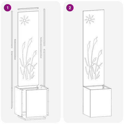 Schermo per privacy in giardino Traforo Ruggine 32 x 140 cm