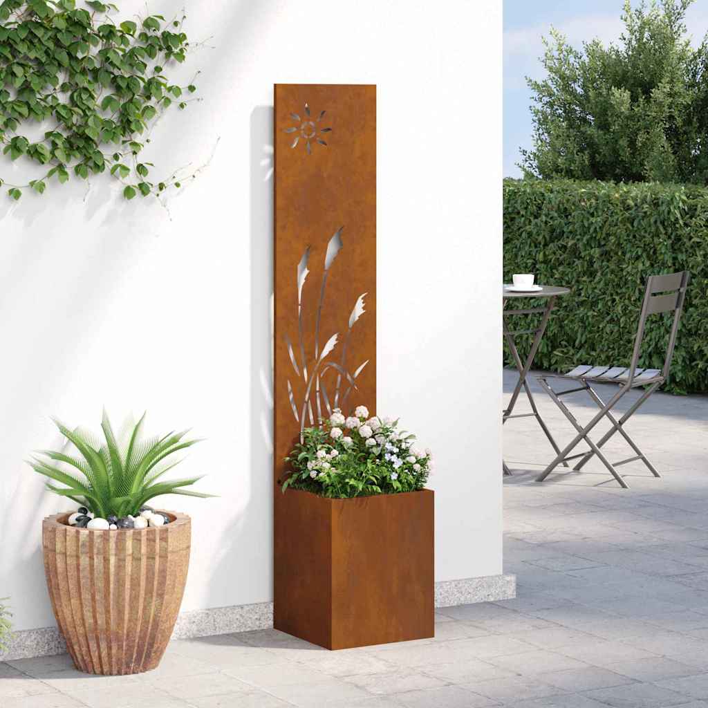 Schermo per privacy in giardino Traforo Ruggine 32 x 140 cm
