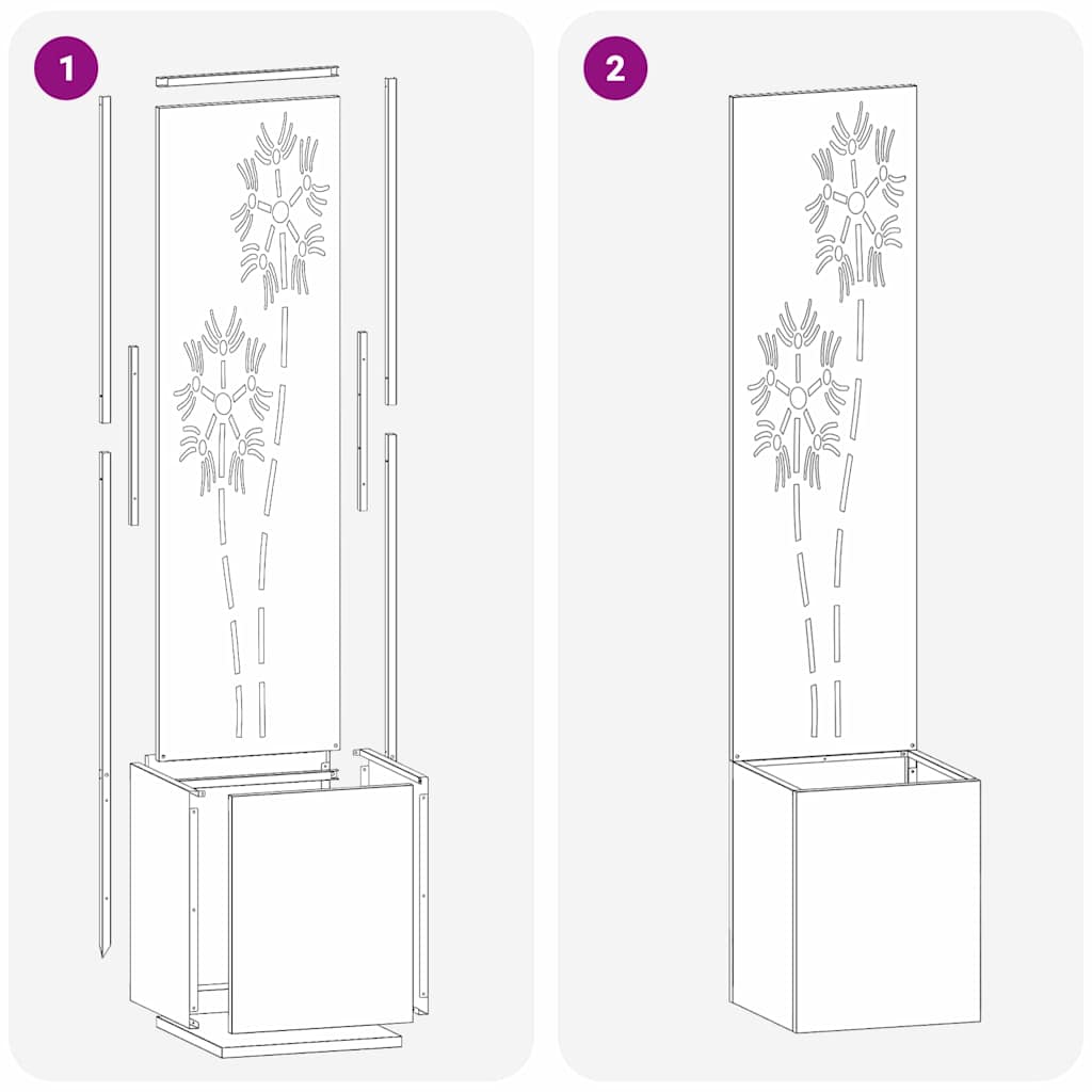 Schermo per privacy in giardino Floreale Bianco 32 x 140 cm