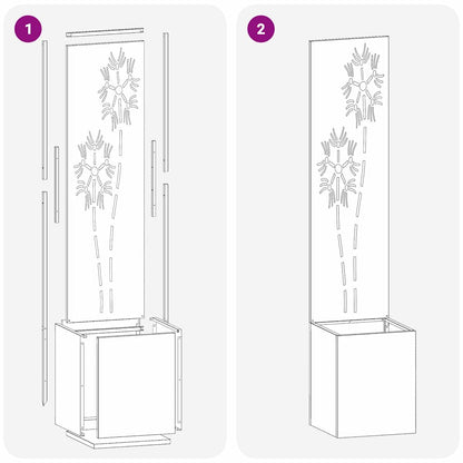 Schermo per privacy in giardino Floreale Argento 32 x 140 cm