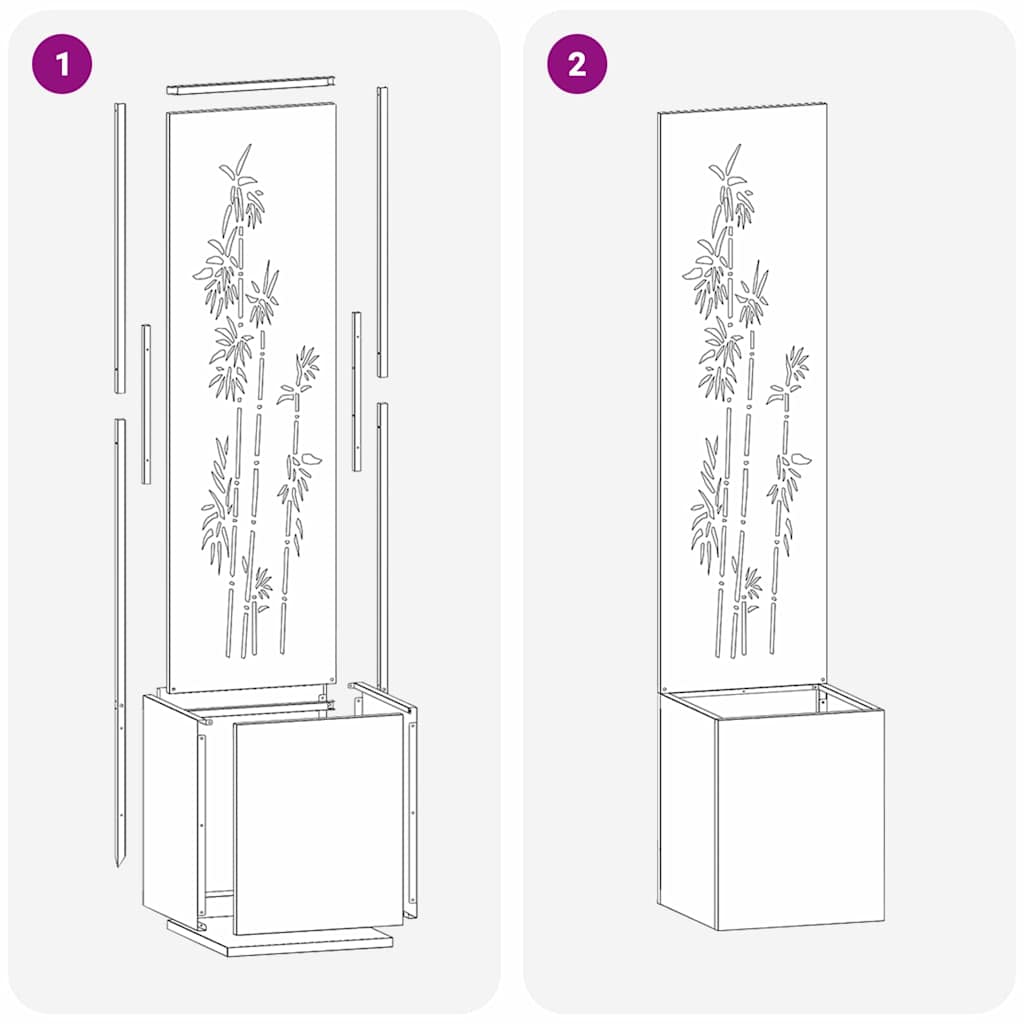 Schermo per privacy in giardino Floreale Argento 32 x 140 cm