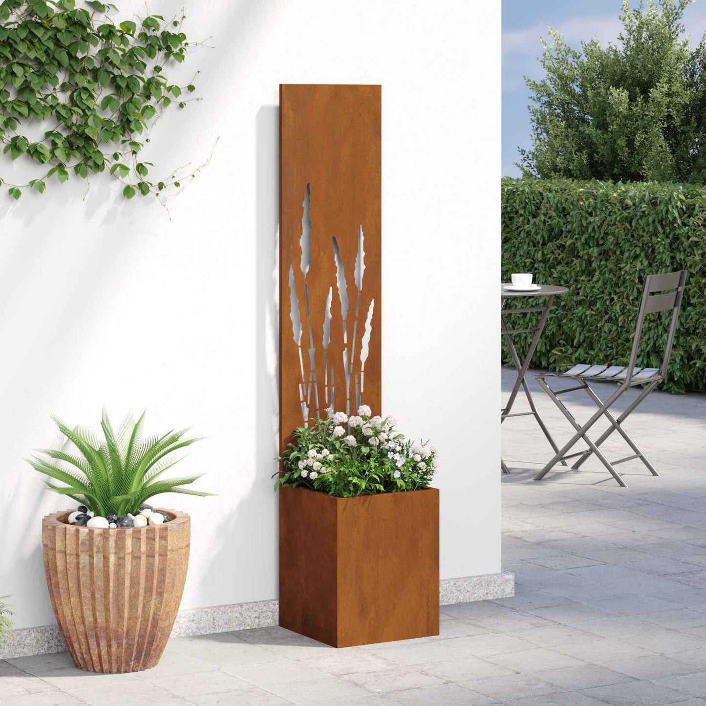 Schermo per privacy in giardino Traforo Ruggine 32 x 150 cm