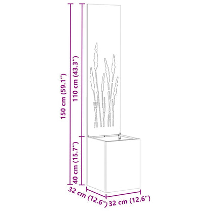 Schermo per privacy in giardino Traforo Ruggine 32 x 140 cm