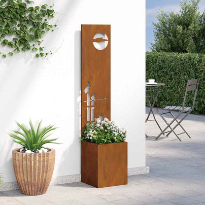 Schermo per privacy in giardino Traforo Ruggine 32 x 140 cm