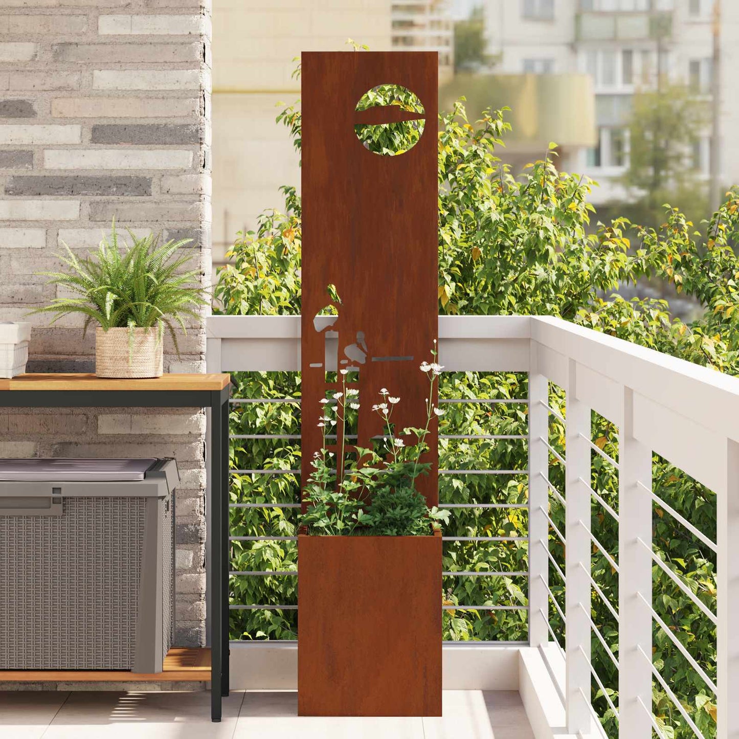 Schermo per privacy in giardino Traforo Ruggine 32 x 150 cm