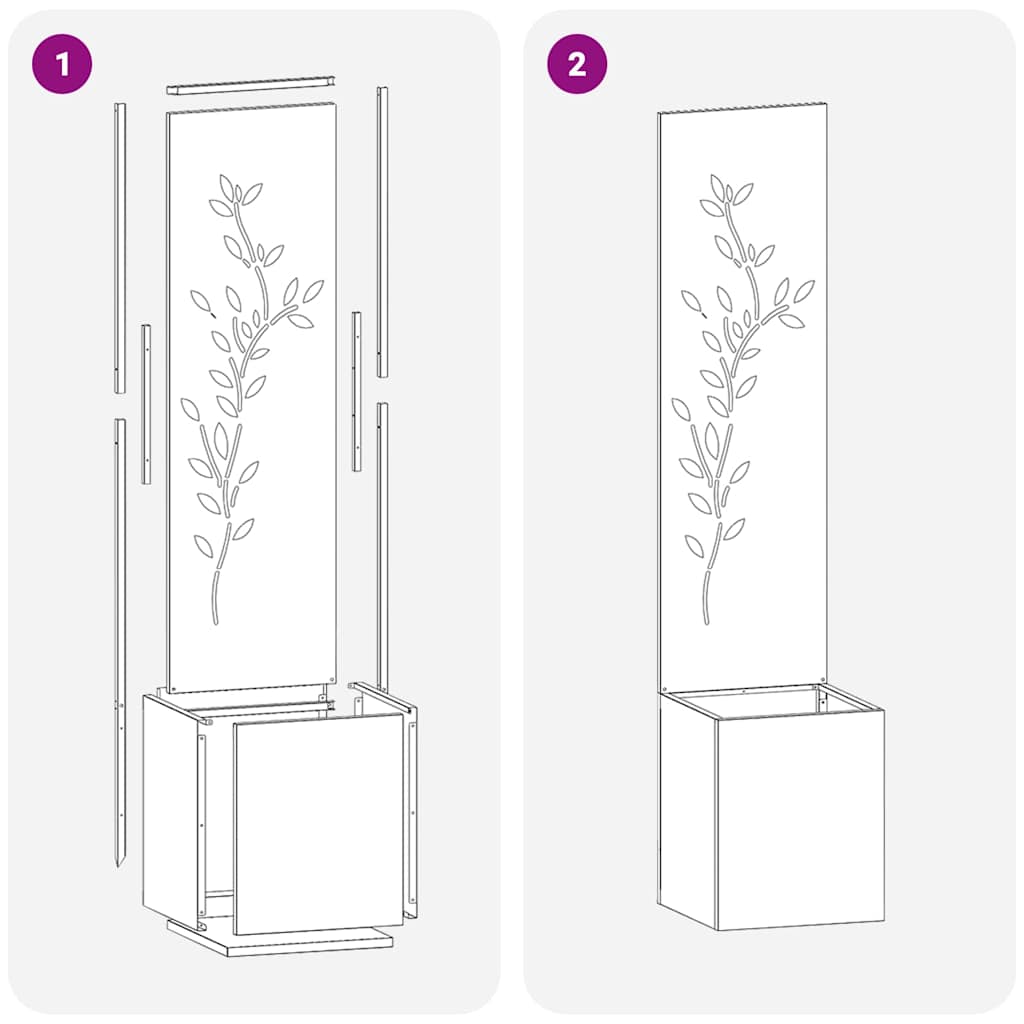 Schermo per privacy in giardino Argento 32 x 32 x 150 cm | homemem39