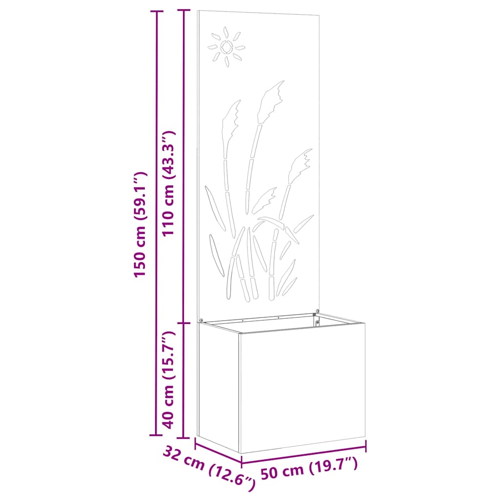 Schermo per privacy in giardino Traforo Argento 50 x 150 cm